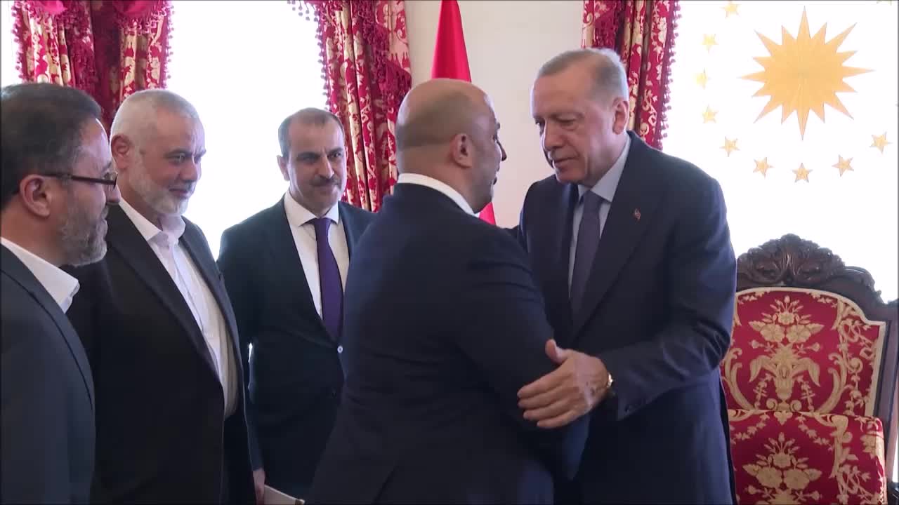 Στιγμιότυπα από τη συνάντηση Ερντογάν με τον ηγέτη της Χαμάς- βίντεο ΑΡ